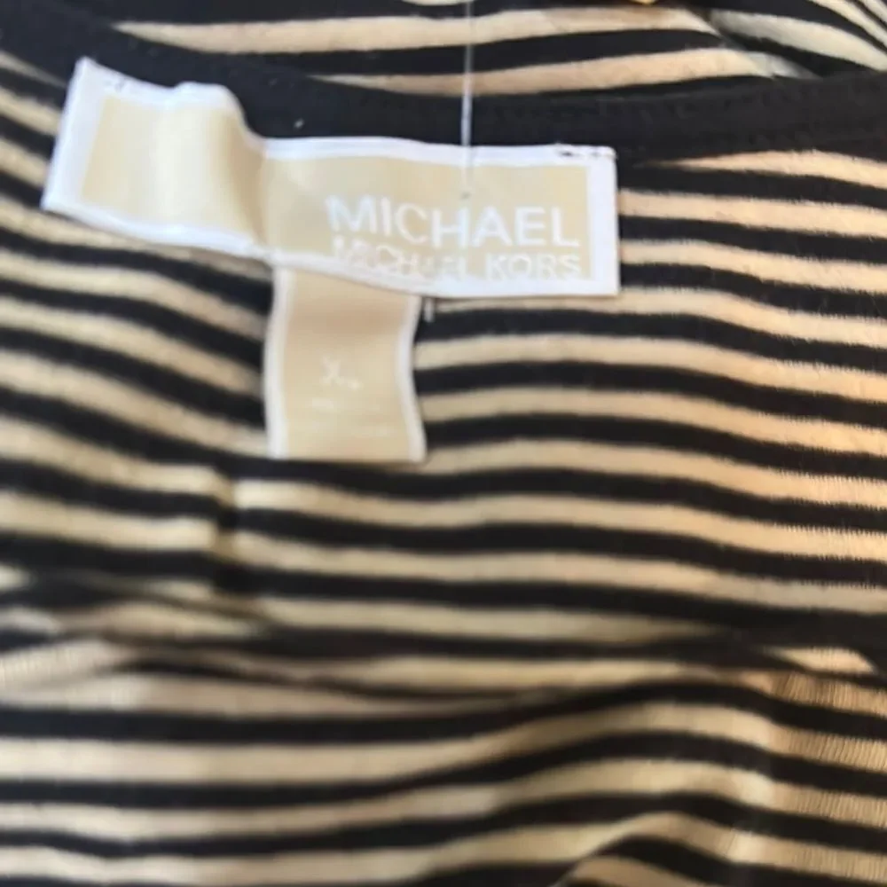 Michael Kors Striped Open Shoulder Women's Top Size XL